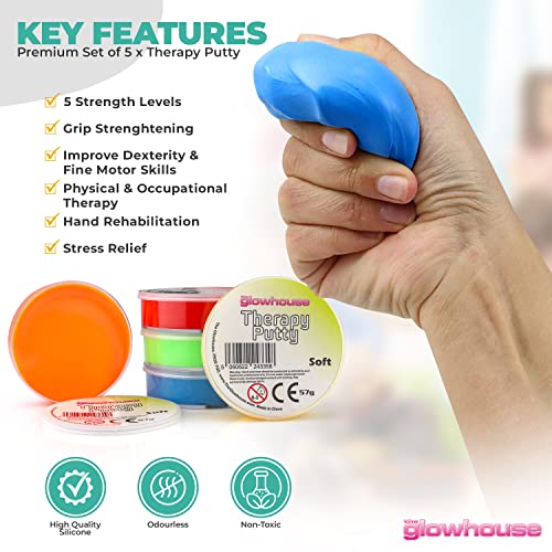Set of 5 x Therapy Putty - goodsgalore